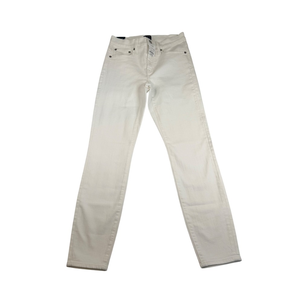 J.Crew 9 Inch Mid-Rise Skinny Jeans Womens 26 White Denim BO929 New With Tags